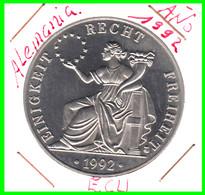 ALEMANIA, ( DEUTSCHLAND )MONEDA VALOR 1-ECU EUROPA - 1992 / EINIGKEIT RECHT FREIHEIT PERIODO 1979 – 1998 - Essays & New Minting