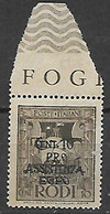 COLONIE ITALIANE 1943 OCCUPAZIONE TEDESCA DELL'EGEO"PRO ASSISTENZA EGEO" UNIF. 119 MNH XF - Aegean (German Occ.)