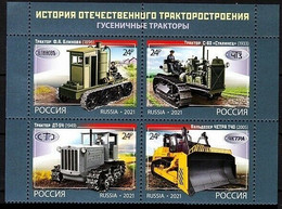 2021 Russia 3046-3049VB History Of Tractor Construction In Russia. Crawler Tractors 9,00 € - Neufs