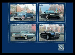 2021 Russia 2994-2997VB Cars For Parades 8,80 € - Unused Stamps