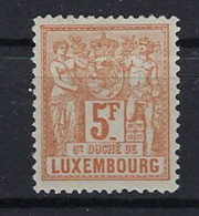 Luxembourg 1882 5 Fr Allegorie Perf 13½, 1 Value MH * , Condition See Scan ! LOT 381 - 1882 Allegory
