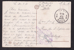 DDBB 219 - Carte-Vue GENT 1921 - Cachet HOPITAL MILITAIRE De GAND - Gestion En S.M. Vers Ledeberg - Briefe U. Dokumente