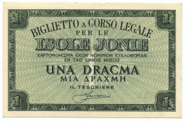 1 DRACMA OCCUPAZIONE ITALIANA DELLA GRECIA ISOLE JONIE APRILE 1942 SUP+ - Otros & Sin Clasificación