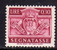 REPUBBLICA DI SAN MARINO 1945 SEGNATASSE DUE TASSE TAXE CENT. 30c  (0,30) MNH - Portomarken