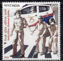 India 2022 New *** Delhi Police Job, Helping Blind, Disabled, Handicap, Car, Road Safety, Mask MNH (**) Inde Indien - Nuevos