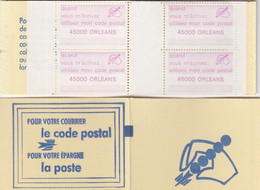 CARNET VIGNETTES. POUR VOTRE COURRIER LE CODE POSTAL. ROSE. ORLEANS. 45000 - Blocchi & Libretti