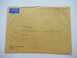 Australien 1980 Freistempel Darwin N.T. 5790 Postage Paid Air Mail Nach Atlanta USA Umschlag The Legislative Assembly - Brieven En Documenten