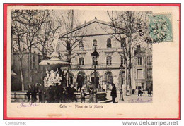 CPA 34 CETTE Sete Place De La Mairie - Précurseur - Paulhan