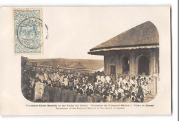 CPA 61 Abyssinie Carte Photo Procession De L'Empereur Menelik à L'église De Gennet - Etiopía