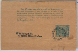 65800 - AUSTRALIA - QUEENSLAND - POSTAL HISTORY - POSTAL STATIONERY WRAPPER - H&G #2 - Covers & Documents