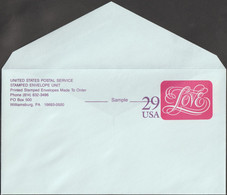 USA 1991 Enveloppe Spécimen, Service Des Entiers Postaux Timbrés Sur Commande (made To Order) - 1981-00