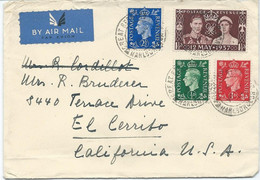 LETTRE PAR AVION 1937 POUR LES USA AVEC 4 TIMBRES - Briefe U. Dokumente