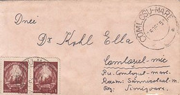 COAT OF ARMS STAMPS ON LILIPUT COVER, 1951, ROMANIA - Covers & Documents