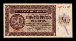 España Spain 50 Pesetas Burgos 1936 Pick 100 Serie F SC-/SC  AUNC/UNC - 50 Peseten
