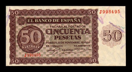 España Spain 50 Pesetas Burgos 1936 Pick 100 Serie J EBC/+ XF/+ - 50 Pesetas