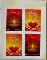 2017 Canada Inde émission Conjointe Diwali Joint Issue Canada - India Glowing « diya » Timbre Permanent Stamps - Volledige Velletjes