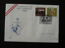 Lettre Premier Vol First Flight Cover Wien Johannesburg AUA Austrian Airlines 1991 Ref 103849 - Brieven En Documenten