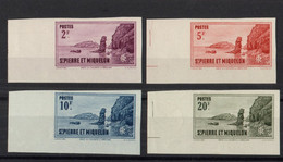 !!! ST PIERRE ET MIQUELON, N°184/186/187 ET 188 NON DENTELES NEUFS ** - Unused Stamps
