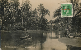 CPA SAMOA - Cachet APIA 06-02-1919 Sur N° 72 YT - Cocotier Pirogue - Va'a Cocoanut Tree - Real Photo Post Card. - Samoa Américaine