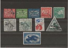 PAYS - BAS - POSTE AERIENNE N° 1 A 11 OBLITERE (sauf N°7 ) ANNEE 1921 A 1938- COTE : 18,60 € - Poste Aérienne