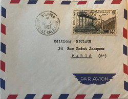 Nouvelle-Calédonie - Nouméa - Lettre Avion Pour Paris (France) - 14f Poste Aérienne Seul Sur Lettre - 16 Mai 1957 - Oblitérés