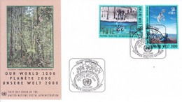 Nations Unies-Vienne-30/5/2000-Unsere Welt-timbres 323 Et 324 - Brieven En Documenten