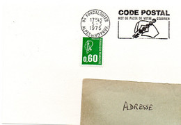 ALPES De HP - Dépt N° 04 = FORCALQUIER 1975 = FLAMME à DROITE SUPERBE = SECAP Illustrée   'CODE POSTAL / MOT DE PASSE ' - Postleitzahl