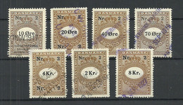 DENMARK Dänemark Lot Old Documentary Stamps Tax Revenue Stempelmarken O - Fiscali