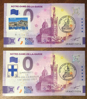 BILLET 2022 EURO SOUVENIR DPT 13 MARSEILLE NOTRE-DAME DE LA GARDE + TIMBRE PAPER MONEY 0 EURO SCHEIN BANKNOTE - Privatentwürfe