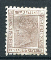 New Zealand 1882-1900 Second Sideface - P.10 - 6d Brown - Die II - MNG (SG 224b) - Neufs