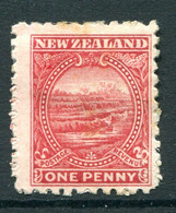 New Zealand 1900 Pictorials - Thick, Pirie Paper - P.11 - 1d White Terrace HM (SG 274) - Patchy Gum - Ongebruikt
