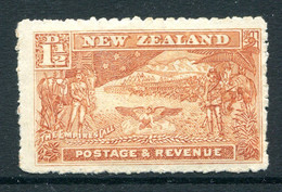 New Zealand 1900 Pictorials - Thick, Pirie Paper - P.11 - 1½d Boer War - Brown - HM (SG 275a) - Nuovi