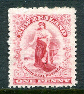 New Zealand 1904 Universal - Dot Plates - Cown Paper - P.14 - 1d Rose-carmine HM (SG 349) - Unused Stamps