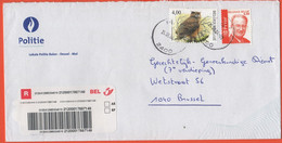 BELGIO - BELGIE - BELGIQUE - 2004 - 4,00€ Hibou Grand-duc, Bird + 0,50€ A Prior - Politie - Registered -Viaggiata Da Mol - Briefe U. Dokumente