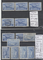 TIMBRE DU CANADA NEUF**MNH/*/(*) OBLITEREES POSTE AERIENNE 1928-45 Nr VOIR SUR PAPIER AVEC TIMBRES COTE 211.20  € - Airmail: Semi-official