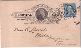 1895 - USA - CARTE ENTIER REPIQUEE AU DOS "TILDEN HAIR MERCHANT" ! De PHILADELPHIA => MILLAU (AVEYRON) - ...-1900