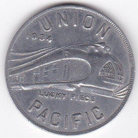 Jeton En Aluminium Union Pacific Lucky Piece Token 1934 - Train - Professionals/Firms