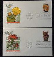 USA 1992 FDC Wildflowers Plains Pricklypear Indian Paintbrush Columbus Postmark - 1991-2000