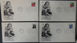 USA FDC 1999 X4 Artcraft Fruit Berries Children Food Raspberry Strawberry  Blackberry Good Used - 1991-2000