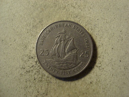 MONNAIE CARAIBES ORIENTALES 25 CENTS 1981 - Territoires Des Caraïbes Orientales