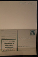Deutschland 1978, Ganzsache Wiesbaden; Wertstempel BuS 40 Pf. Postkarte Mit Antwortkarte - Cartes Postales Privées - Neuves