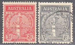 AUSTRALIA   SCOTT NO  150-51  USED  YEAR 1934 - Oblitérés