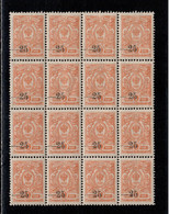 South Russia - Kuban Territory 1918 Mi# 1 A ** MNH - Block Of 16 - Armées De La Russie Du Sud