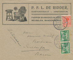 NIEDERLANDE 1926, Fliegende Taube 2 ½ C (2) Und Königin Wilhelmina 10 C Zinnober Selt. Kurzläufige Portogerechte MiF - Covers & Documents