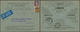 Képi - Affranch. à 2F25 Sur L. Illustrée Au Verso Par Avion "Trouvé à La Boite" Bruxelles > Paris - 1931-1934 Képi