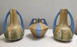 Beautiful Rare Set Of 3 ART DECO Vases - Art Deco  +/- 1925 Vase Faience France Nord - North - Autres & Non Classés