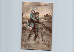 GUERRE 1914-18 - Jolie Carte Fantaisie "FRATERNITÉ - BROTHERS " - Signée ALBERT BEERTS - Beerts, Albert