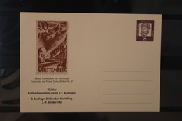 Deutschland, Ganzsache 1961: Briefmarken-Ausstellung Reutlingen, Wertstempel 8 Pf. - Cartes Postales Privées - Neuves