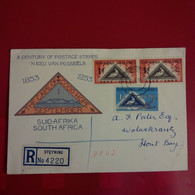 LETTRE SOUTH AFRICA A CENTURY OF POSTAGE STAMPS 1853 1953 RECOMMANDE STEYNING - Non Classés