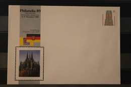 Deutschland 1989; Wertstempel Sehenswürdigkeiten 33 Pf., PU 314/21; Philatelia 89 Köln - Privé Briefomslagen - Ongebruikt
